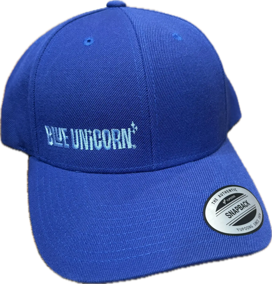 blue unicorn snapback hat